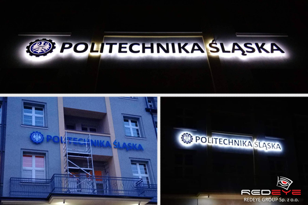 reklama podswietlana halo politechnika slaska